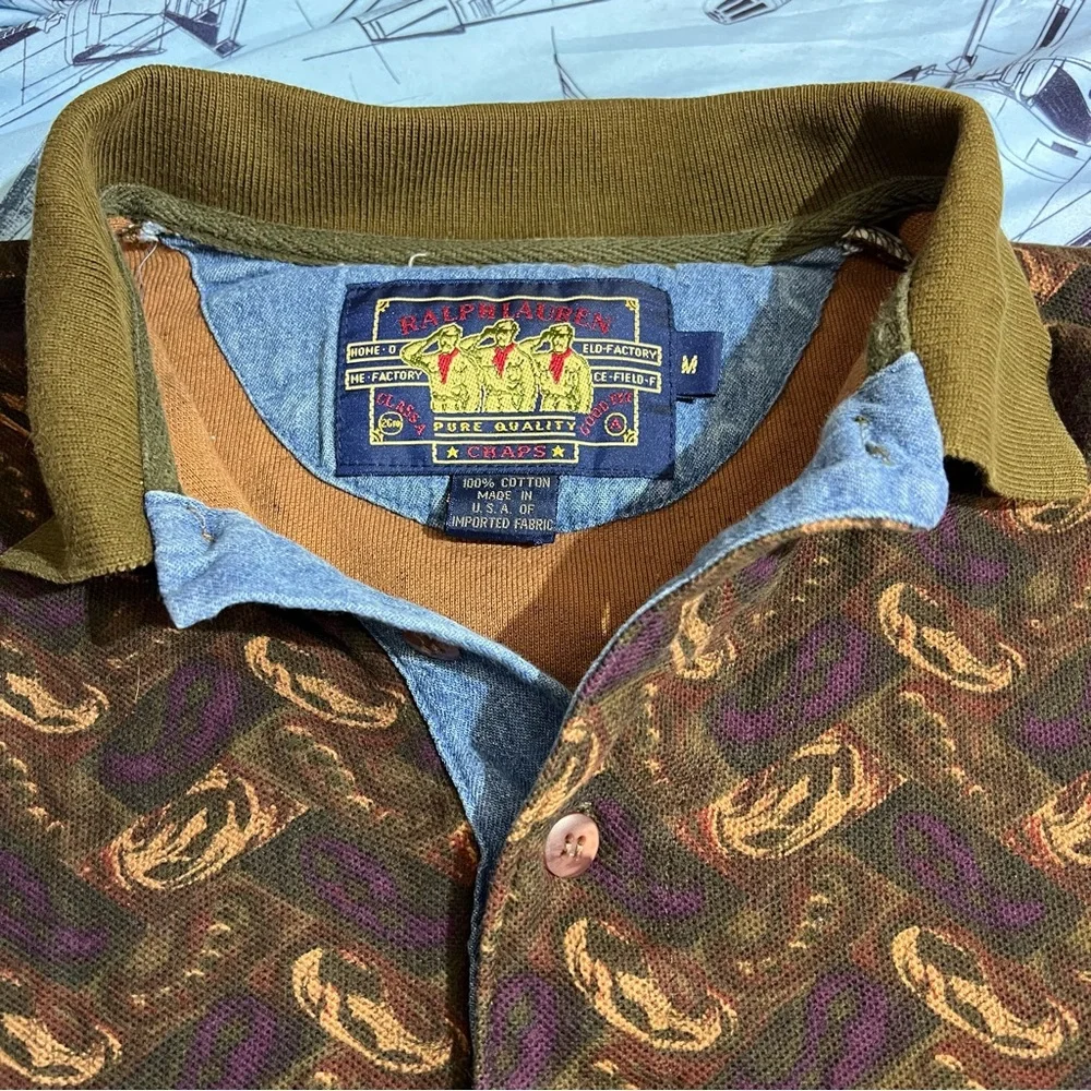 Vintage Chaps Ralph Lauren Patterned Shirt - Picture 5 of 8